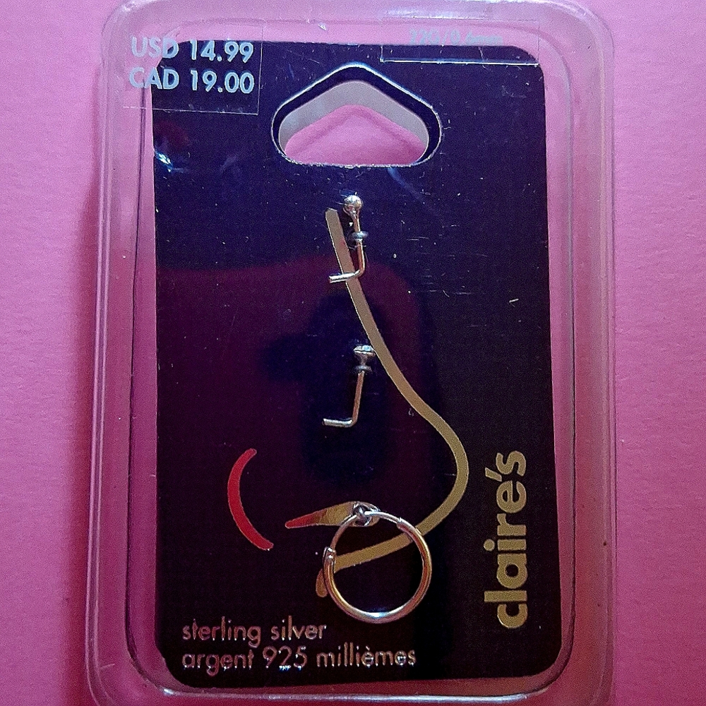 Sterling Silver nose rings. Set of 3